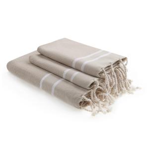 Foutas de bain (1 2) coton taupe clair 100x200 2(50x80)