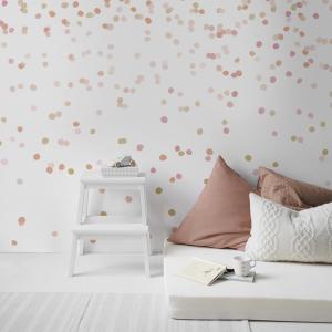 fresque panoramique confetti rose doré 300x280cm
