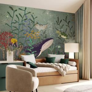 Fresque panoramique fond marin multicolore 300x280cm