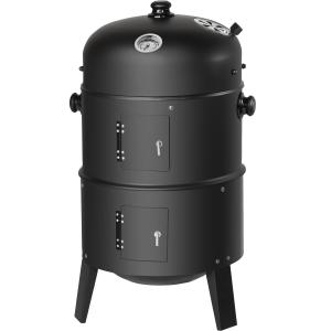 Fumoir barbecue vertical 3 en 1 arrivée d'air réglable noir…