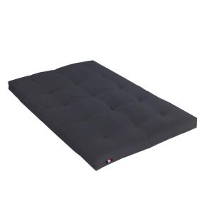Futon coton   mousse mémoire anti-taches anthracite 160x200