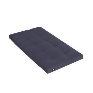 Futon coton   mousse mémoire anti-taches anthracite 90x200