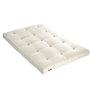 Futon coton   mousse mémoire anti-taches écru 160x200