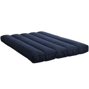Futon déhoussable 2 places en velours côtelé 140x190 cm ble…