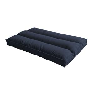 Futon déhoussable en velours côtelé 90x190 cm bleu foncé