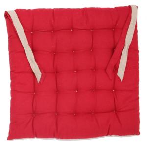 Galette de chaise carré en coton orange 40x40