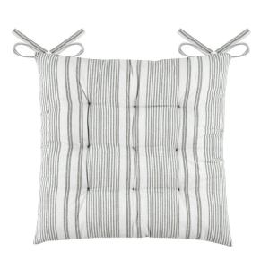 Galette de chaise esprit tapissier coton sauge 40x40 cm