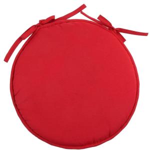 Galette de chaise polyester rouge D40cm