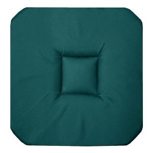 Galette de chaise unie colorée coton vert emeraude 36x36x3.…