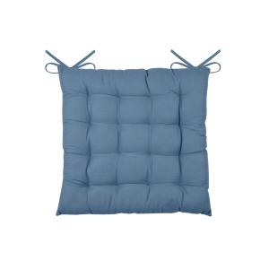 Galette de chaise unie et classique coton bleu marine 38x38…