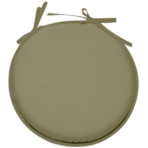 Galette de chaise vert sauge ronde en polyester