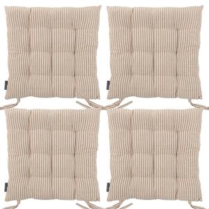 Galettes de chaise rayées beige sable et beige -Lot de 4-40…