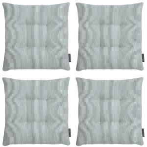 Galettes de chaise velours carrées bleu menthe-lot de4-35x3…