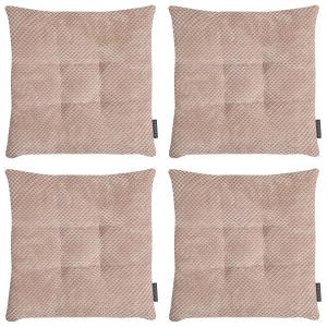 Galettes de chaise velours carrées vieux rose-lot de 4-35x3…