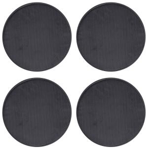 Galettes de chaise velours rondes anthracite -lot de 4-⌀35