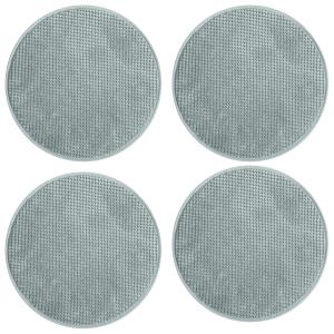 Galettes de chaise velours rondes bleues -lot de 4-⌀35