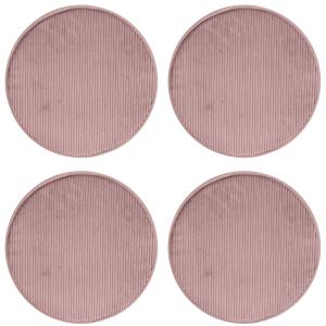 Galettes de chaise velours rondes roses -lot de 4-⌀35