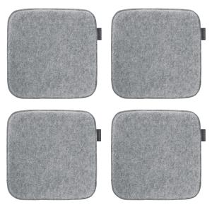 Galettes de chaises carrées gris clair- Lot de 4 - env.35x3…