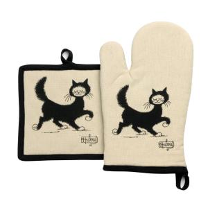 Gant de cuisine   Manique  Chat Balade en coton beige 18 x…