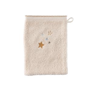 Gant de toilette coton bio beige 15 x 21 cm