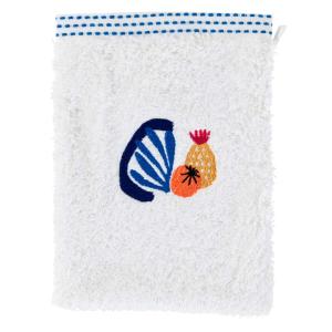 Gant de toilette coton blanc 15 x 21 cm