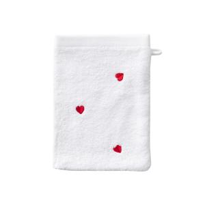 Gant de toilette coton blanc bouclette brodé blanc 15 x 21…