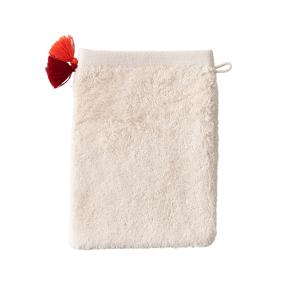 Gant de toilette coton bouclette uni beige 15 x 21 cm