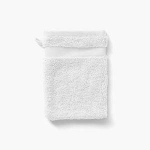 Gant de toilette coton uni bouclette blanc 15 x 21 cm