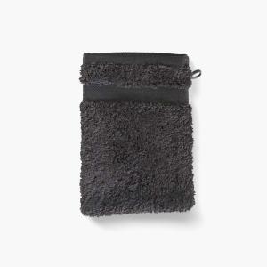 Gant de toilette coton uni bouclette gris 15 x 21 cm