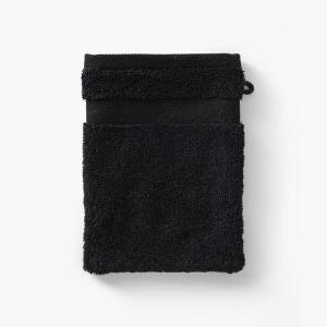 Gant de toilette coton uni bouclette noir 15 x 21 cm