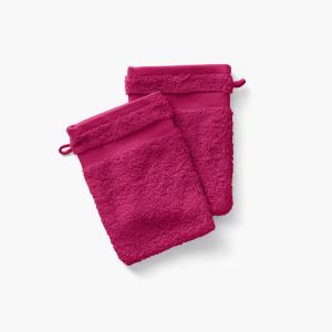 Gant de toilette coton uni bouclette rouge 15 x 21 cm