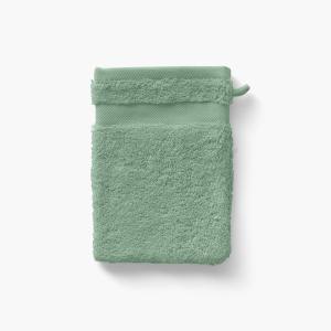 Gant de toilette coton uni bouclette vert 15 x 21 cm