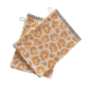 Gant de toilette en coton beige 15x22cm