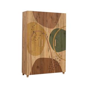 Garde-robe 3 portes effet bois chêne 120x48h189 cm