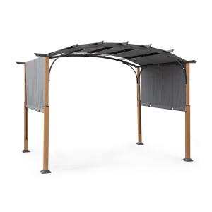 Gazebo en acier naturel/gris foncé 3,6x3