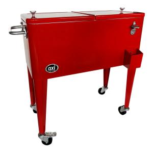 Glacière à roulettes, couleur rouge, 76 litres