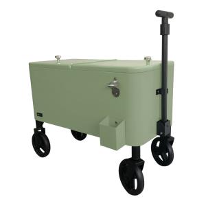 Glacière retro, couleur verte, métal, 76 litres