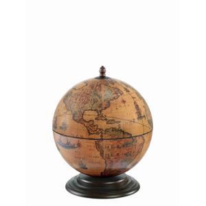 Globe bar de bureau en bois marron classique 40x40xh50cm