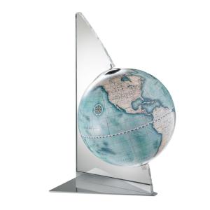 Globe de bureau bleu indigo en acrylique 24x24xh41cm