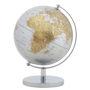 Globe en pvc et base en métal noir et argenté Ø 20x28  cm