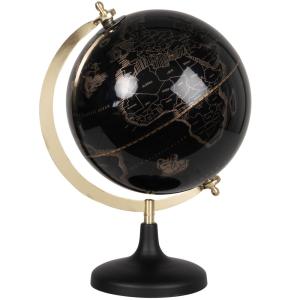 Globe map monde noir et doré
