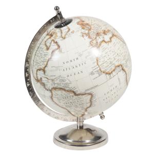 Globe terrestre carte du monde beige