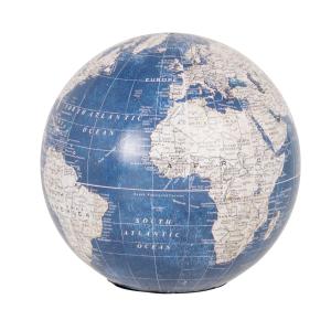 Globe terrestre carte du monde bleu et blanc