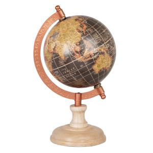 Globe terrestre carte du monde en bois de manguier doré, no…