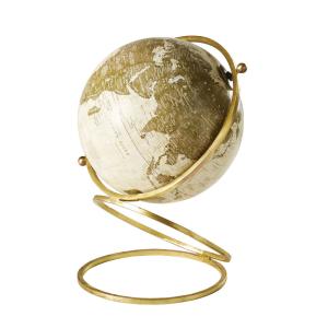 Globe terrestre carte du monde en métal doré