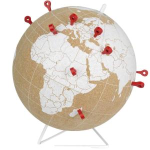 Globe terrestre en liège