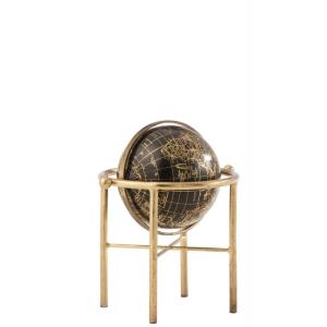 Globe vintage métal/plastique or/noir H30cm