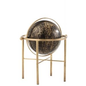 Globe vintage métal/plastique or/noir H36cm