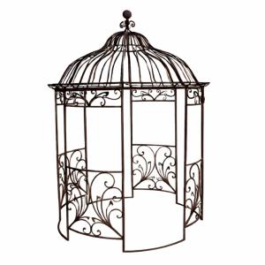 Gloriette gazebo tonnelle kiosque abri jardin fer marron Ø2…