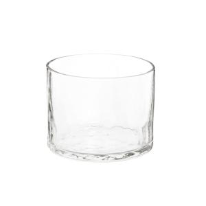 Gobelet bas en verre martelé transparent